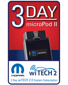wiTECH 2.0 - 3 day Subscription for microPod 2